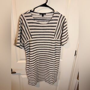 Banana Republic Black and White Striped Midi Dress